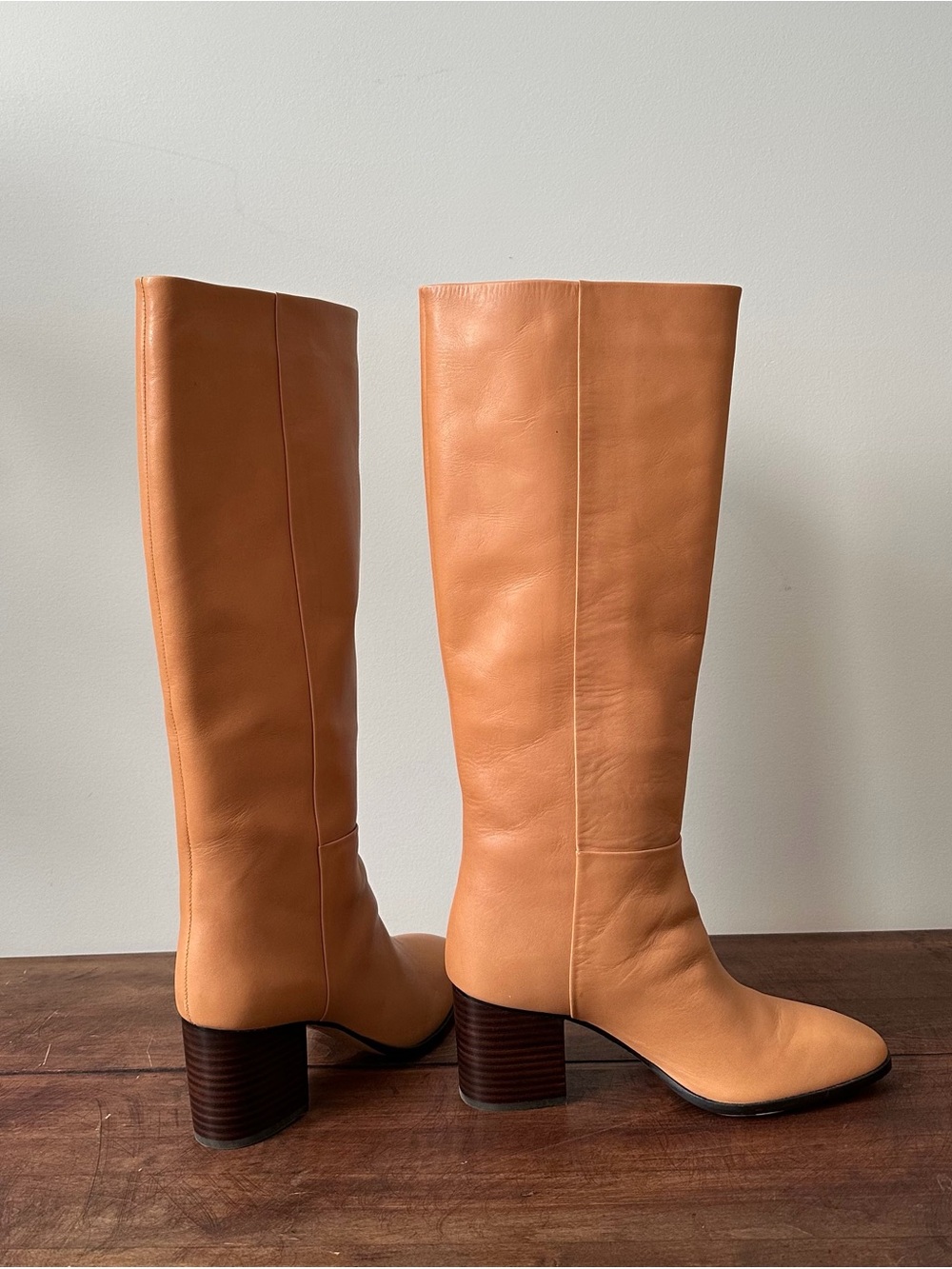 J. Crew Knee High Leather Boots in Tan 9